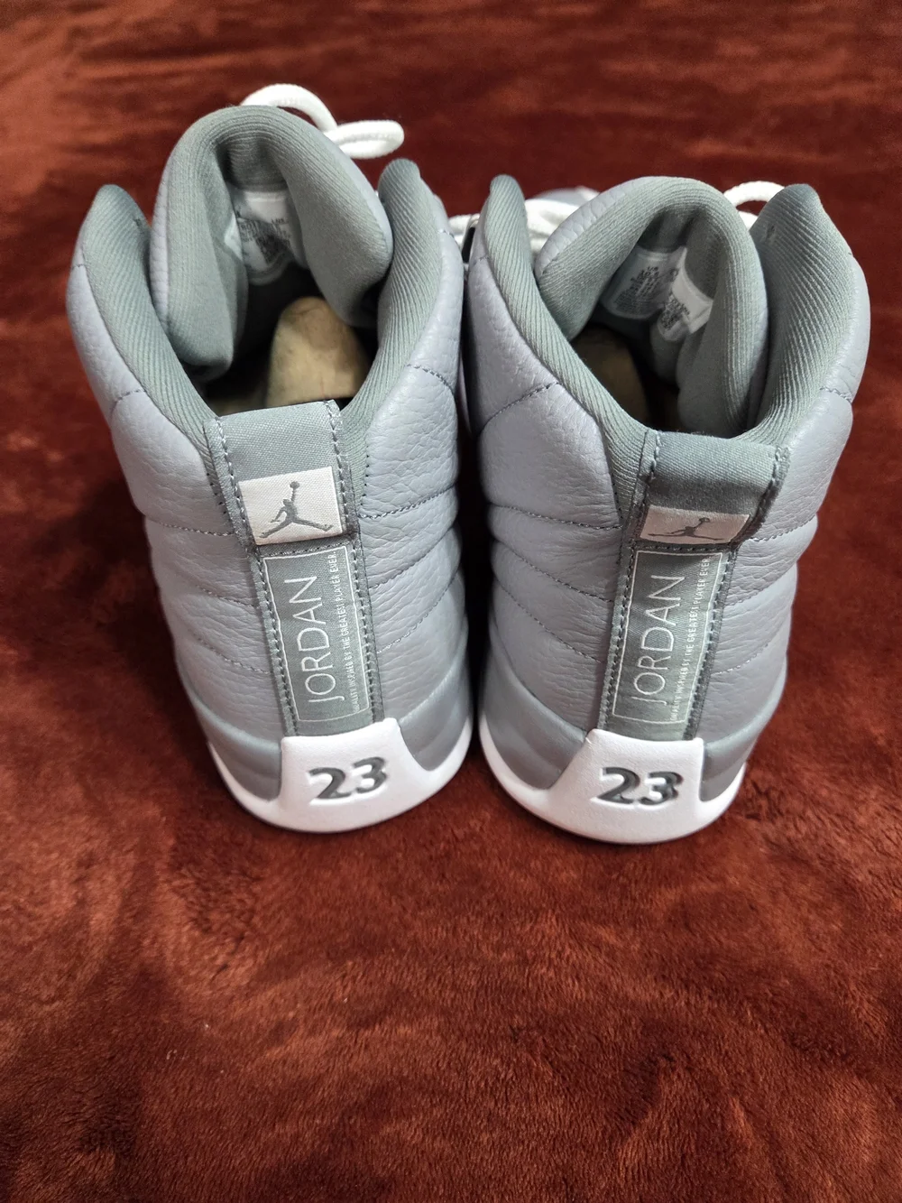 Air Jordan 12 Retro High Men's Sneakers - Light Gray/White